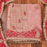 Glass Shimmer Peach Unstitched Suit